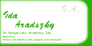 ida aradszky business card